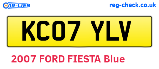 KC07YLV are the vehicle registration plates.