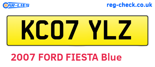 KC07YLZ are the vehicle registration plates.