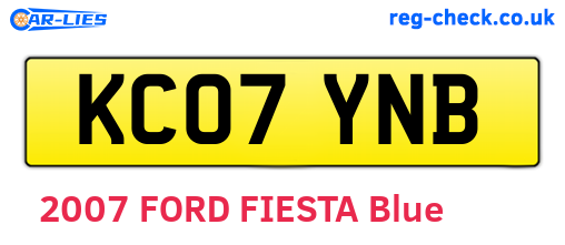 KC07YNB are the vehicle registration plates.