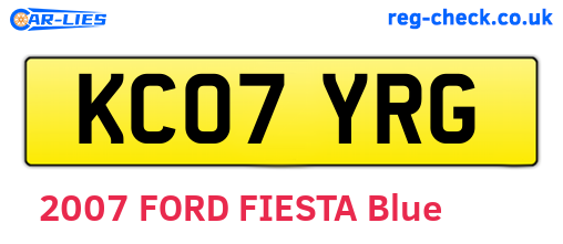 KC07YRG are the vehicle registration plates.