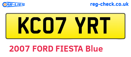 KC07YRT are the vehicle registration plates.