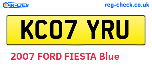 KC07YRU are the vehicle registration plates.