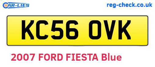 KC56OVK are the vehicle registration plates.