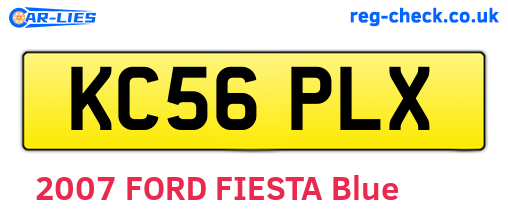KC56PLX are the vehicle registration plates.
