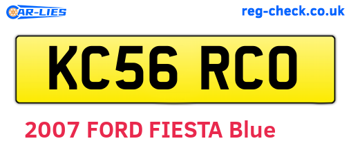 KC56RCO are the vehicle registration plates.