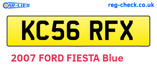 KC56RFX are the vehicle registration plates.