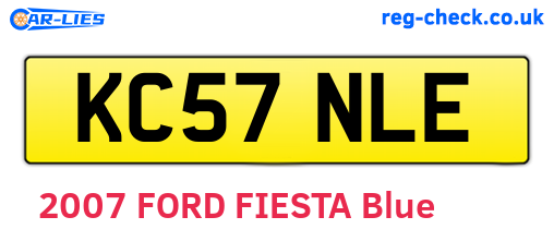 KC57NLE are the vehicle registration plates.