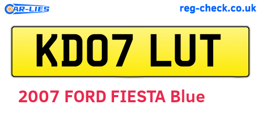 KD07LUT are the vehicle registration plates.