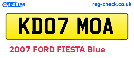 KD07MOA are the vehicle registration plates.