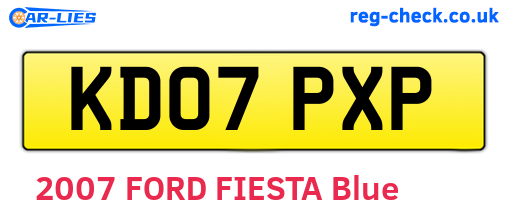 KD07PXP are the vehicle registration plates.