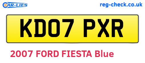 KD07PXR are the vehicle registration plates.