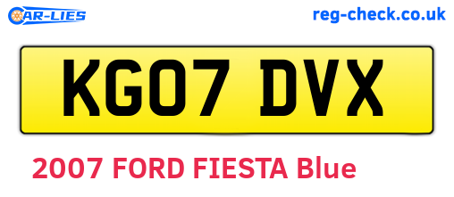 KG07DVX are the vehicle registration plates.