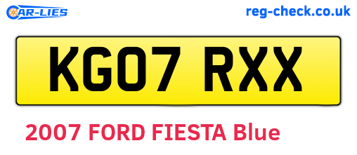 KG07RXX are the vehicle registration plates.