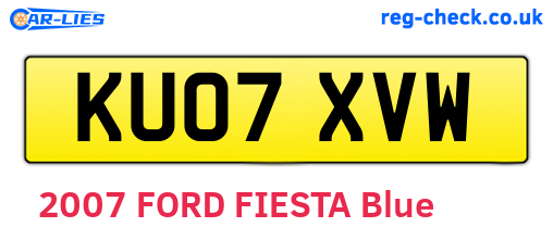 KU07XVW are the vehicle registration plates.