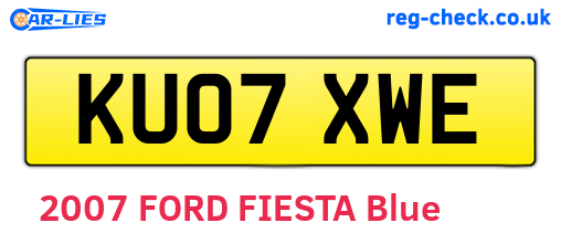KU07XWE are the vehicle registration plates.