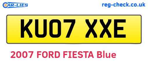 KU07XXE are the vehicle registration plates.
