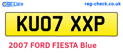 KU07XXP are the vehicle registration plates.