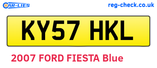 KY57HKL are the vehicle registration plates.