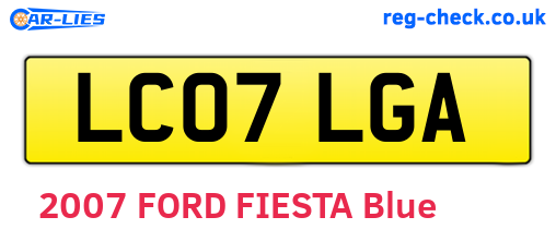 LC07LGA are the vehicle registration plates.
