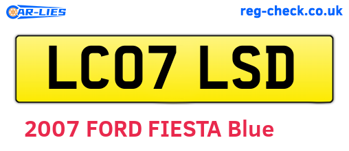 LC07LSD are the vehicle registration plates.