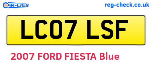 LC07LSF are the vehicle registration plates.