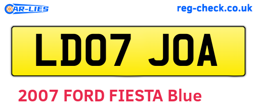 LD07JOA are the vehicle registration plates.
