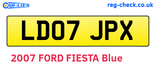 LD07JPX are the vehicle registration plates.