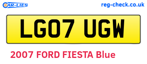 LG07UGW are the vehicle registration plates.