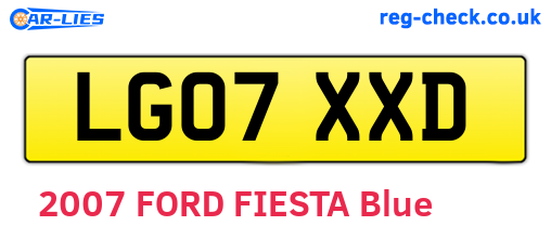 LG07XXD are the vehicle registration plates.