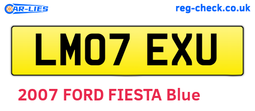 LM07EXU are the vehicle registration plates.