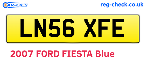 LN56XFE are the vehicle registration plates.