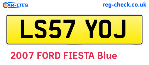 LS57YOJ are the vehicle registration plates.