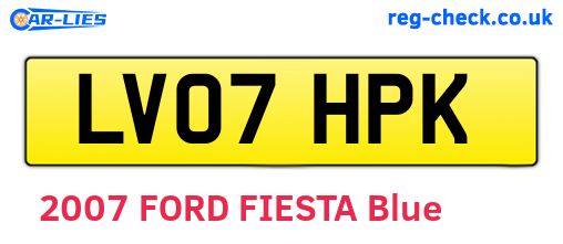 LV07HPK are the vehicle registration plates.