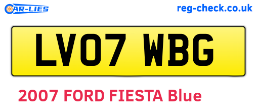 LV07WBG are the vehicle registration plates.