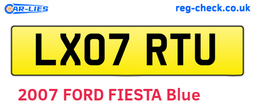 LX07RTU are the vehicle registration plates.