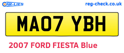 MA07YBH are the vehicle registration plates.