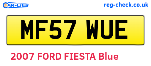 MF57WUE are the vehicle registration plates.