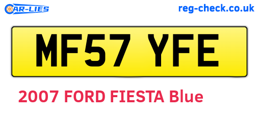 MF57YFE are the vehicle registration plates.