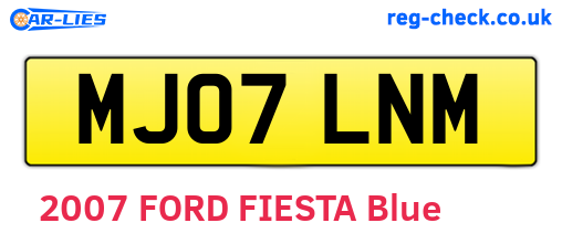 MJ07LNM are the vehicle registration plates.