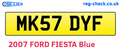 MK57DYF are the vehicle registration plates.
