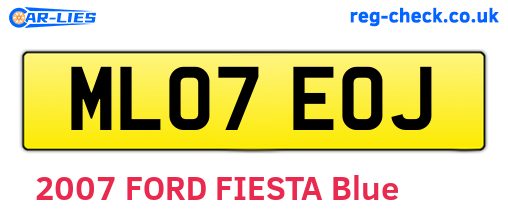 ML07EOJ are the vehicle registration plates.