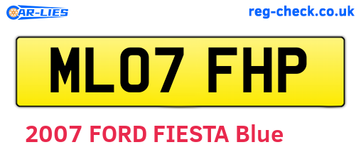 ML07FHP are the vehicle registration plates.