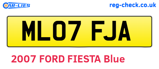 ML07FJA are the vehicle registration plates.