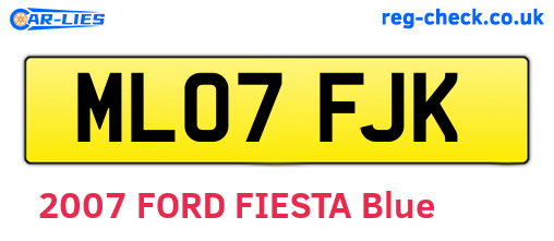 ML07FJK are the vehicle registration plates.