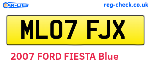 ML07FJX are the vehicle registration plates.