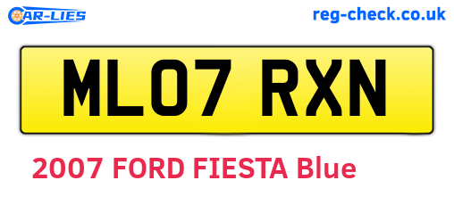 ML07RXN are the vehicle registration plates.