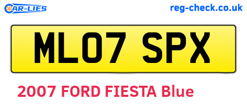 ML07SPX are the vehicle registration plates.