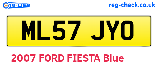 ML57JYO are the vehicle registration plates.
