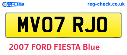MV07RJO are the vehicle registration plates.