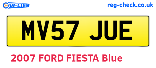MV57JUE are the vehicle registration plates.